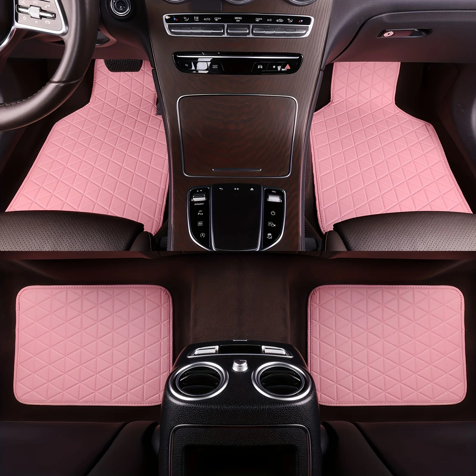 4pcs Car Floor Mats Waterproof PU Leather Universal Car Mats, Simple Design for Men And Women Car Interior Accessories - Image 5