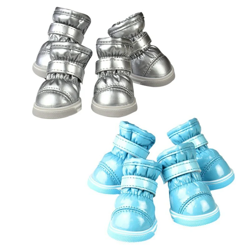 4pcs/set Winter Pet Dog Shoes for Dogs Winter Warm Waterproof Anti-slip Snow Boots - Image 11