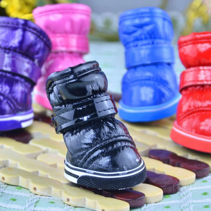 4pcs/set Winter Pet Dog Shoes for Dogs Winter Warm Waterproof Anti-slip Snow Boots - Image 12