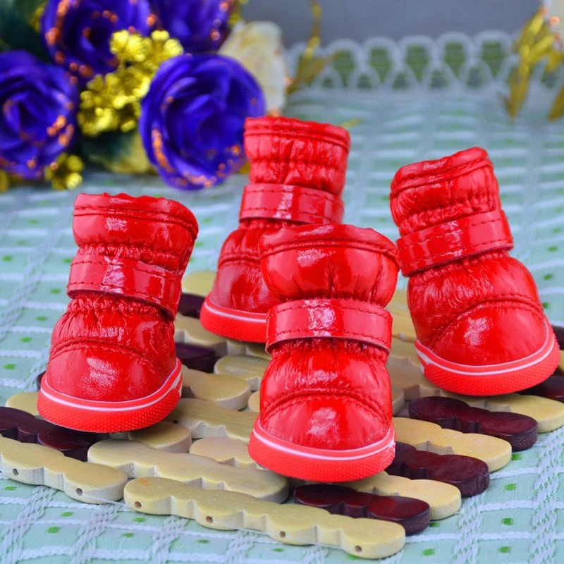4pcs/set Winter Pet Dog Shoes for Dogs Winter Warm Waterproof Anti-slip Snow Boots - Image 8