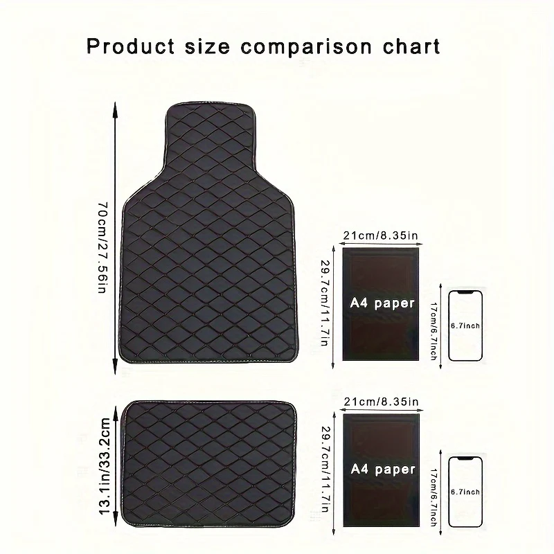 4pcs Universal Waterproof Car Floor Mats - Front & Rear - PU Leather Car Carpet Accessories - Interior Upgrade Car Accessories - Image 3