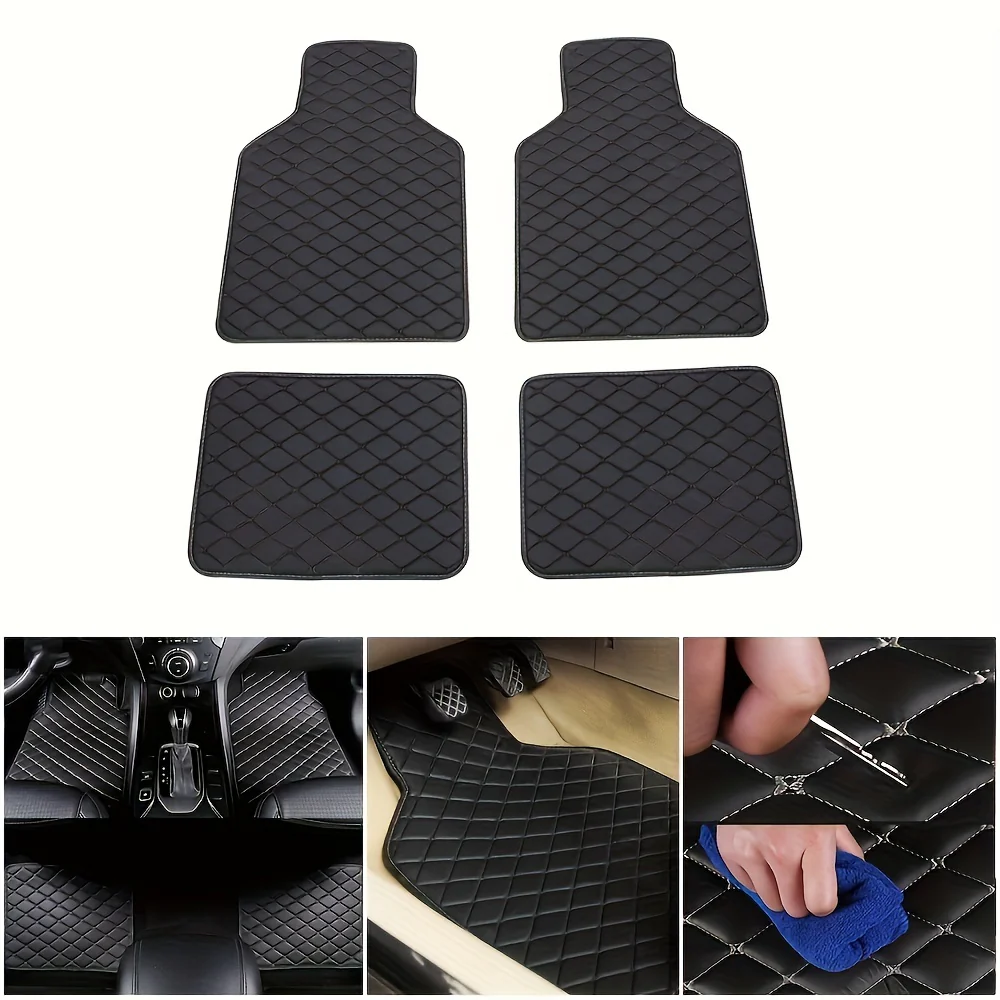 4pcs Universal Waterproof Car Floor Mats - Front & Rear - PU Leather Car Carpet Accessories - Interior Upgrade Car Accessories - Image 7