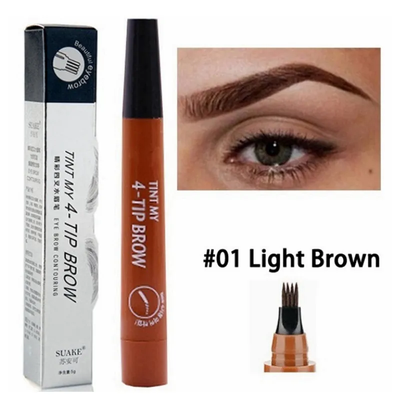 5 Colors Dark Brown 4 Point Liquid Eyebrow Pencil Microblading Waterproof Eyebrow Pencil Tattoo Eyebrow Pen Makeup - Image 10