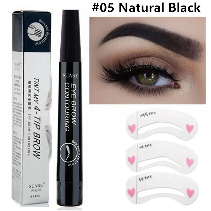 5 Colors Dark Brown 4 Point Liquid Eyebrow Pencil Microblading Waterproof Eyebrow Pencil Tattoo Eyebrow Pen Makeup - Image 16