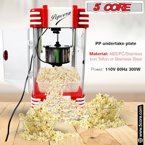 5 Core Popcorn Machine Popcorn Maker Machine used in Home Movie Theater Style Popcorn Popper 4 Oz Antique 300 Watts Big Grande Size POP 850 - Image 3