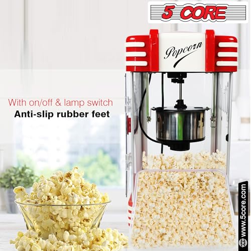 5 Core Popcorn Machine Popcorn Maker Machine used in Home Movie Theater Style Popcorn Popper 4 Oz Antique 300 Watts Big Grande Size POP 850 - Image 4