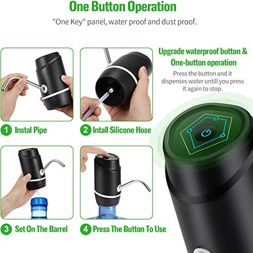 5 Gallon Electric Drinking Portable Water Dispenser, Universal USB Charging Water Bottle Pump For 2-5 Gallon With 2 Silicone - Image 9