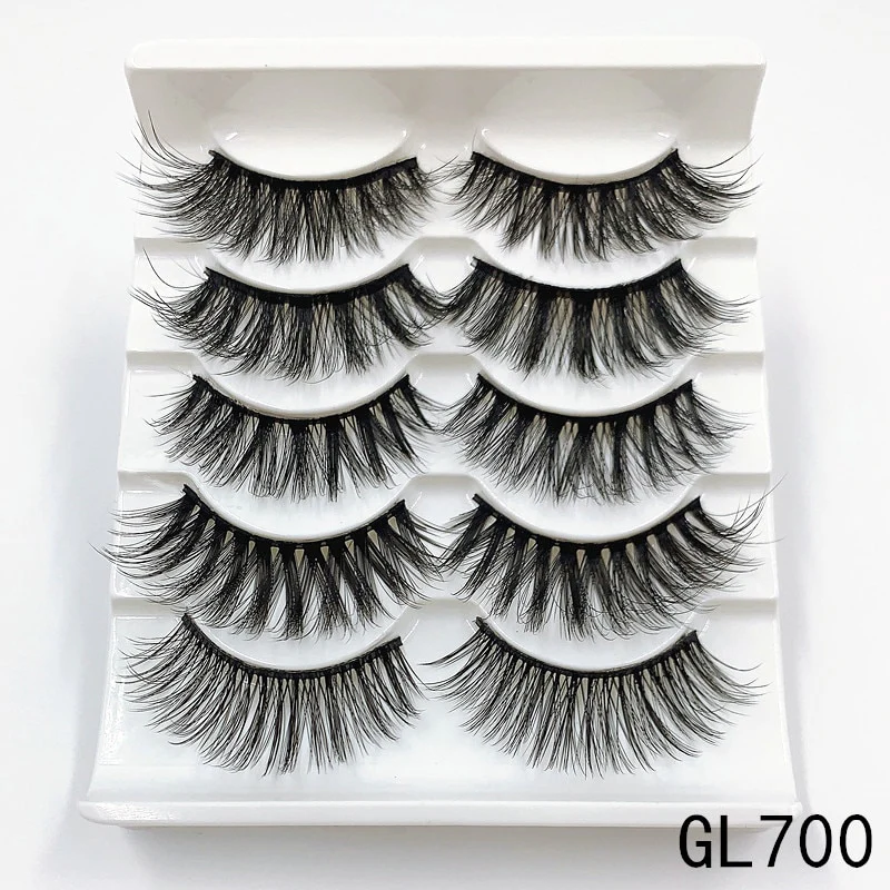 5 Pairs Faux Mink Eyelashes Fluffy Wispy Long Dramatic False Lashes Thick Volume Fake Eyelashes Natural Soft Extension Eyelash - Image 2