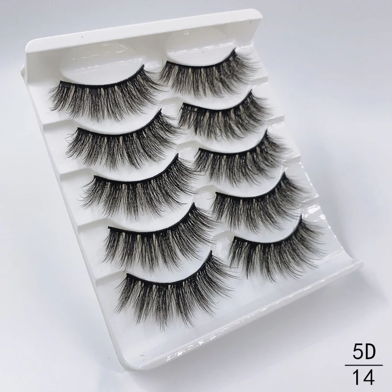 5 Pairs Faux Mink Eyelashes Fluffy Wispy Long Dramatic False Lashes Thick Volume Fake Eyelashes Natural Soft Extension Eyelash - Image 20