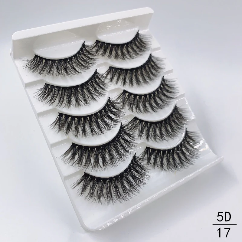 5 Pairs Faux Mink Eyelashes Fluffy Wispy Long Dramatic False Lashes Thick Volume Fake Eyelashes Natural Soft Extension Eyelash - Image 4