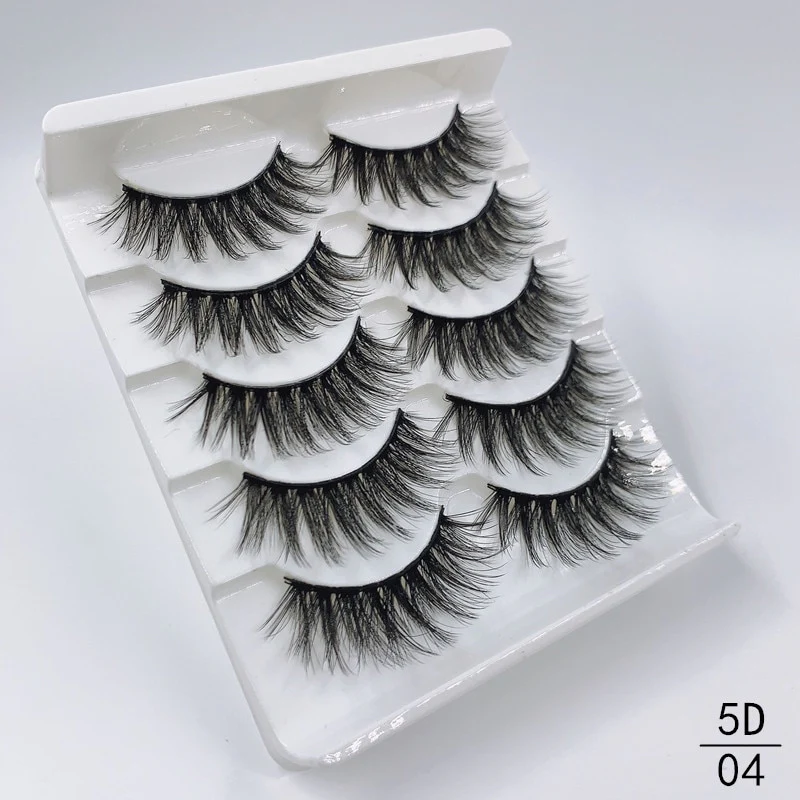 5 Pairs Faux Mink Eyelashes Fluffy Wispy Long Dramatic False Lashes Thick Volume Fake Eyelashes Natural Soft Extension Eyelash - Image 5