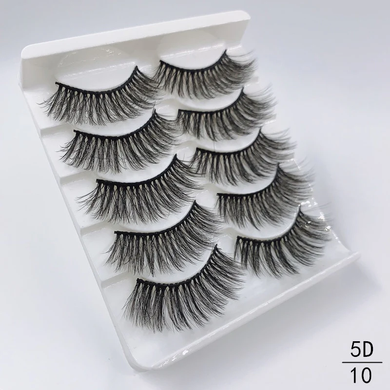5 Pairs Faux Mink Eyelashes Fluffy Wispy Long Dramatic False Lashes Thick Volume Fake Eyelashes Natural Soft Extension Eyelash - Image 7