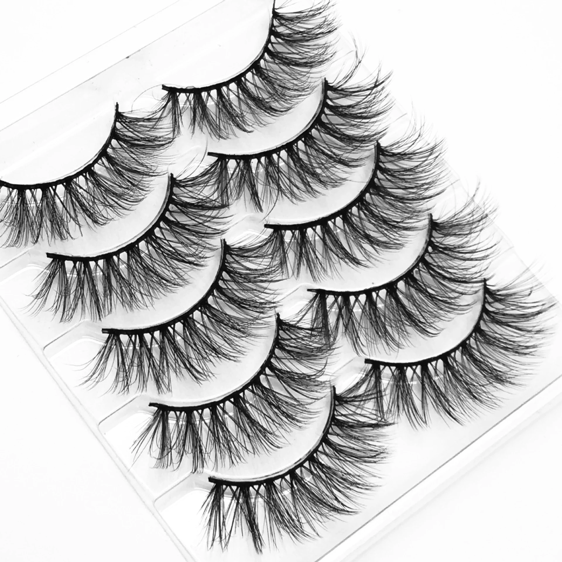 5 Pairs Faux Mink Eyelashes Fluffy Wispy Long Dramatic False Lashes Thick Volume Fake Eyelashes Natural Soft Extension Eyelash - Image 8