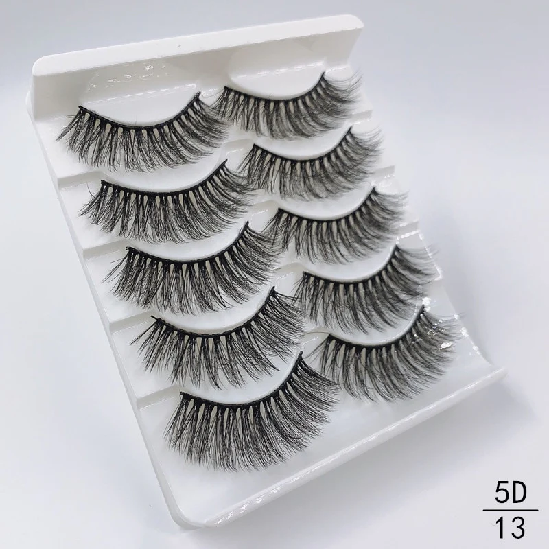 5 Pairs Faux Mink Eyelashes Fluffy Wispy Long Dramatic False Lashes Thick Volume Fake Eyelashes Natural Soft Extension Eyelash - Image 9