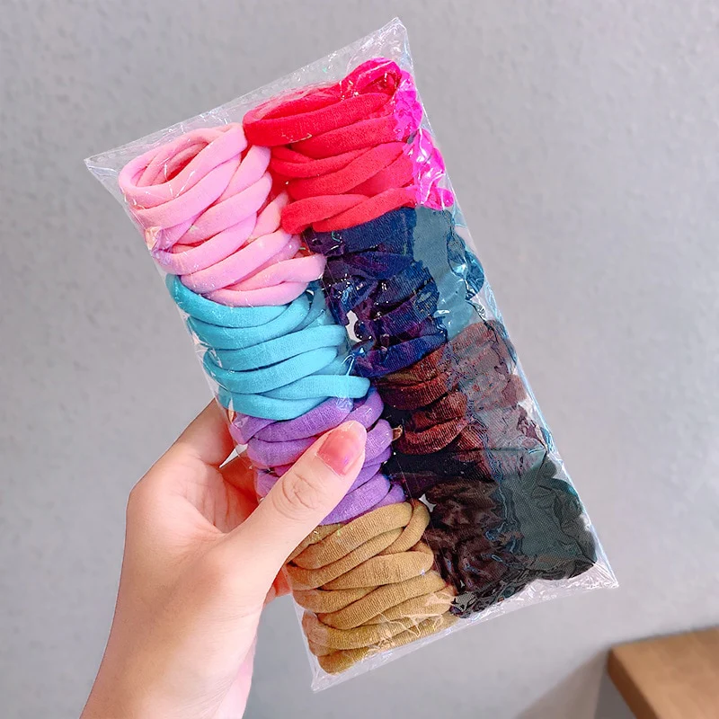 50/100pcs Girls Elastic Hair Accessories For Kids Black White Rubber Band Ponytail Holder Gum For Hair Ties Scrunchies Hairband - Image 11