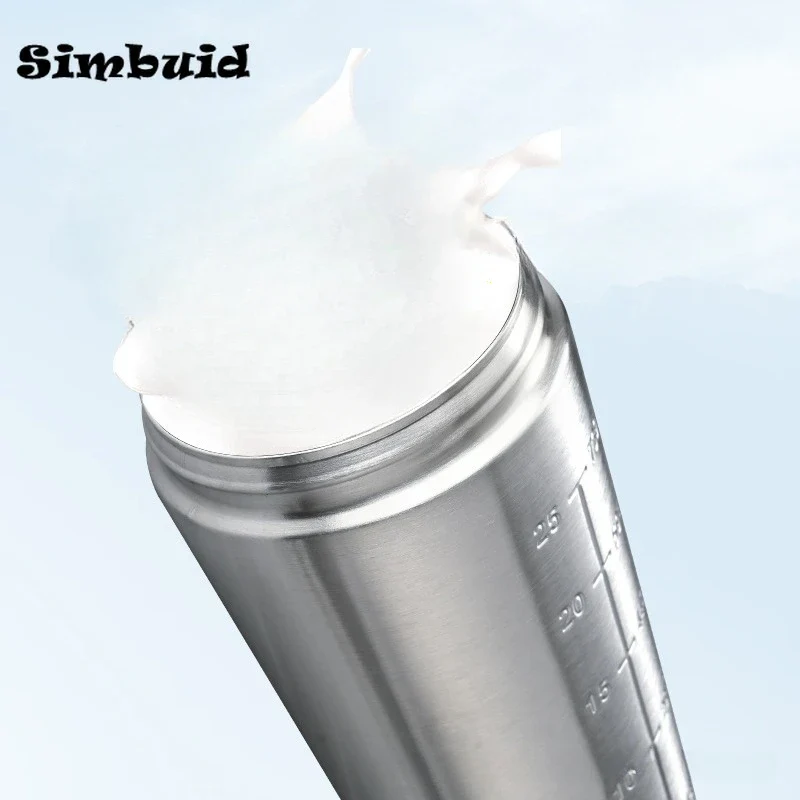 500ML/750ML Stainless Steel Protein Powder Shaker Bottle with Steel Ball and Scale Leak Proof Gym Fitness Sport Whey Shakes Cup - Image 2