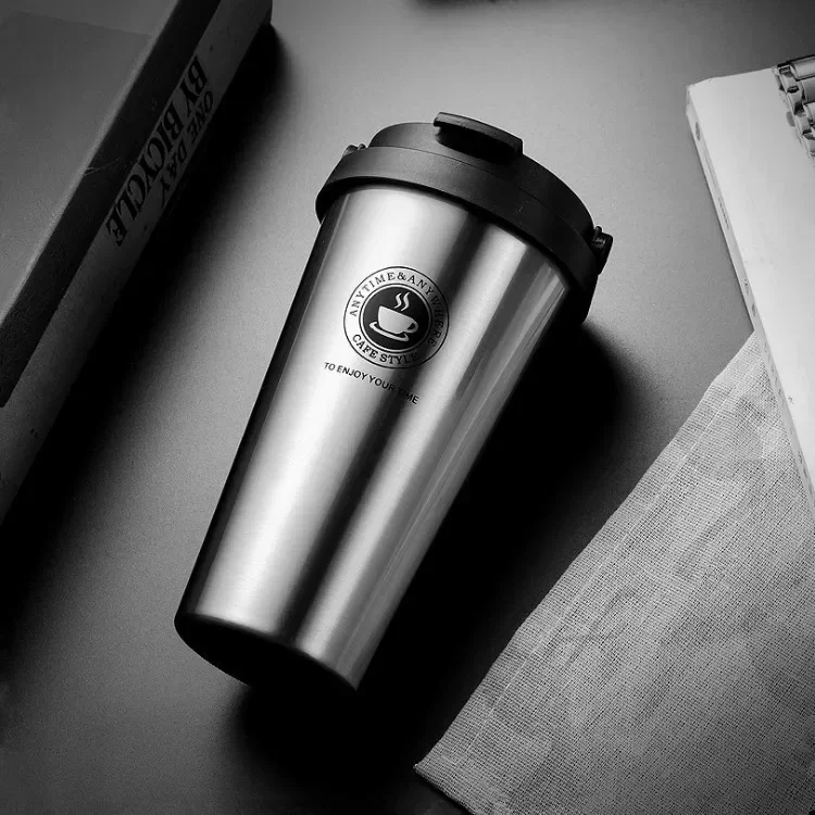 500ml Insulated Travel Coffee Cup Double Wall Leak-Proof Thermos Mug Vacuum Stainless Steel Tea Tumbler with Lid and Handle - Image 11