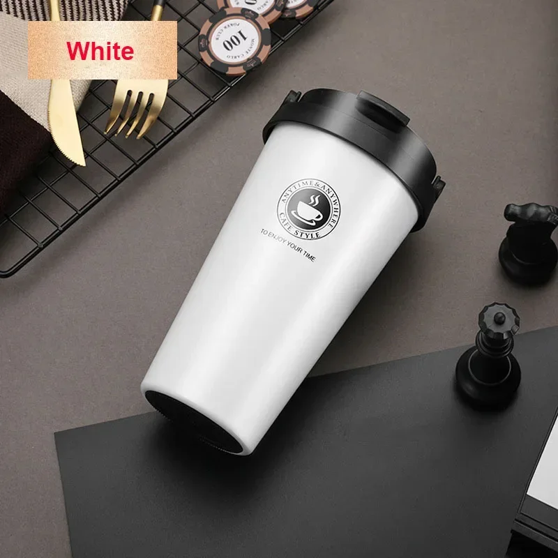 500ml Insulated Travel Coffee Cup Double Wall Leak-Proof Thermos Mug Vacuum Stainless Steel Tea Tumbler with Lid and Handle - Image 7