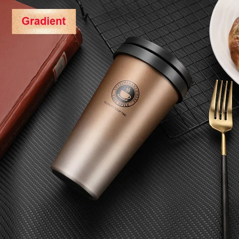 500ml Insulated Travel Coffee Cup Double Wall Leak-Proof Thermos Mug Vacuum Stainless Steel Tea Tumbler with Lid and Handle - Image 8