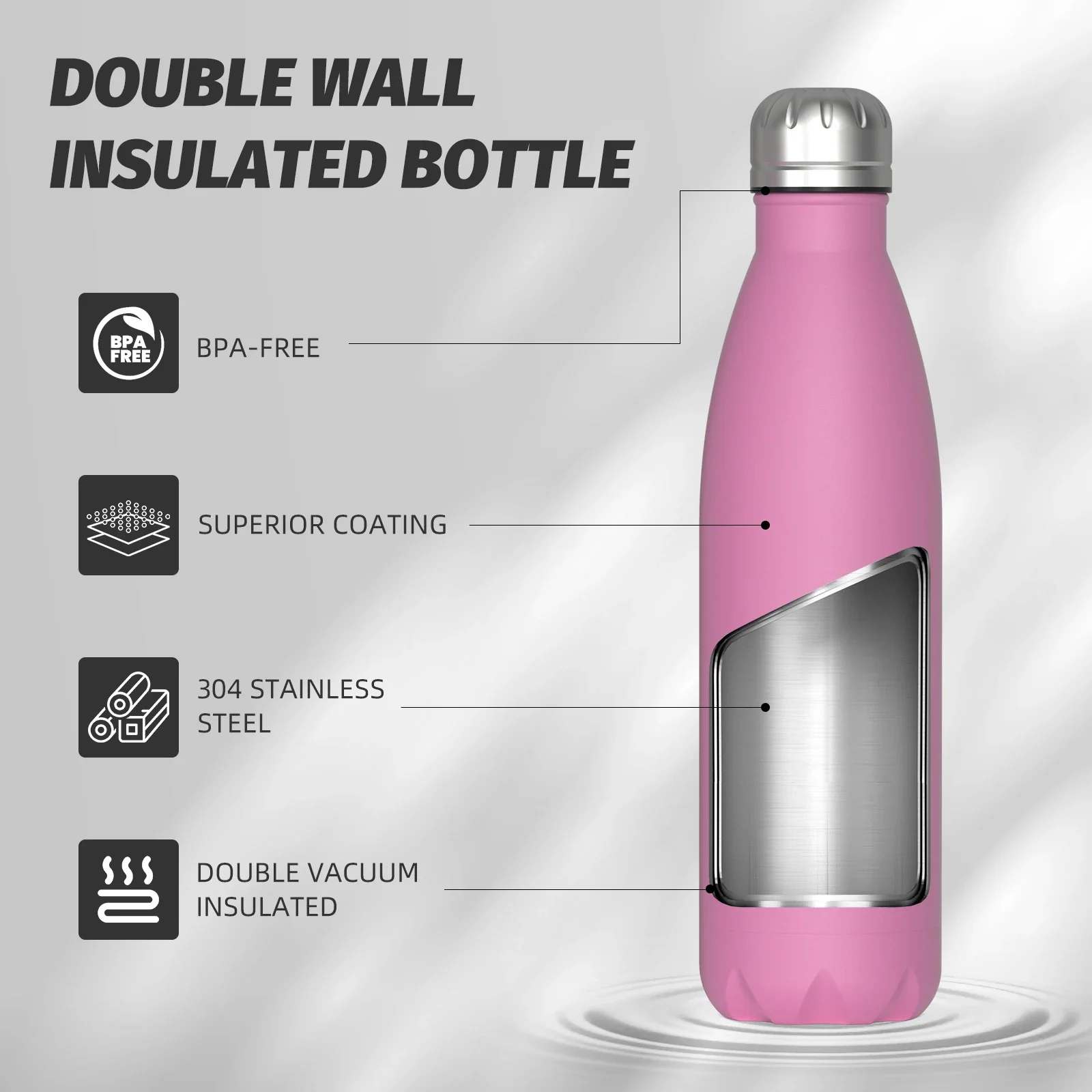 500ML Stainless Steel Thermal Bottle Double Vacuum Flasks Insulated Cup for Hot and Cold Sports Water Bottle Car Travel Mug - Image 4