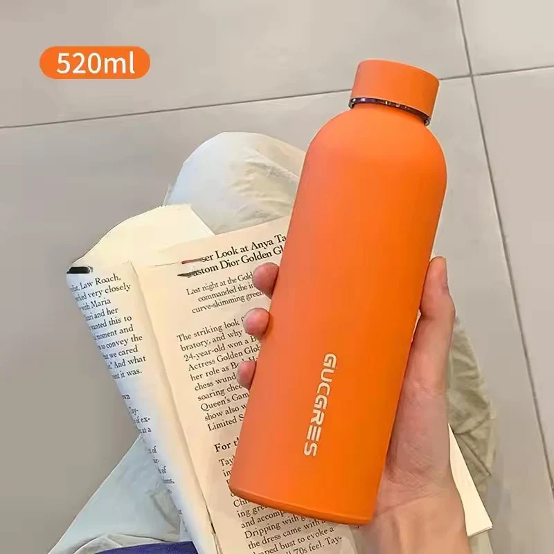 520ml Insulated Bottle Solid Color Stainless Steel Jug with Lid Large Capacity Ice Coffee Cup Portable for Driving Travel Home - Image 7