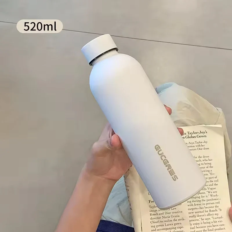 520ml Insulated Bottle Solid Color Stainless Steel Jug with Lid Large Capacity Ice Coffee Cup Portable for Driving Travel Home - Image 8