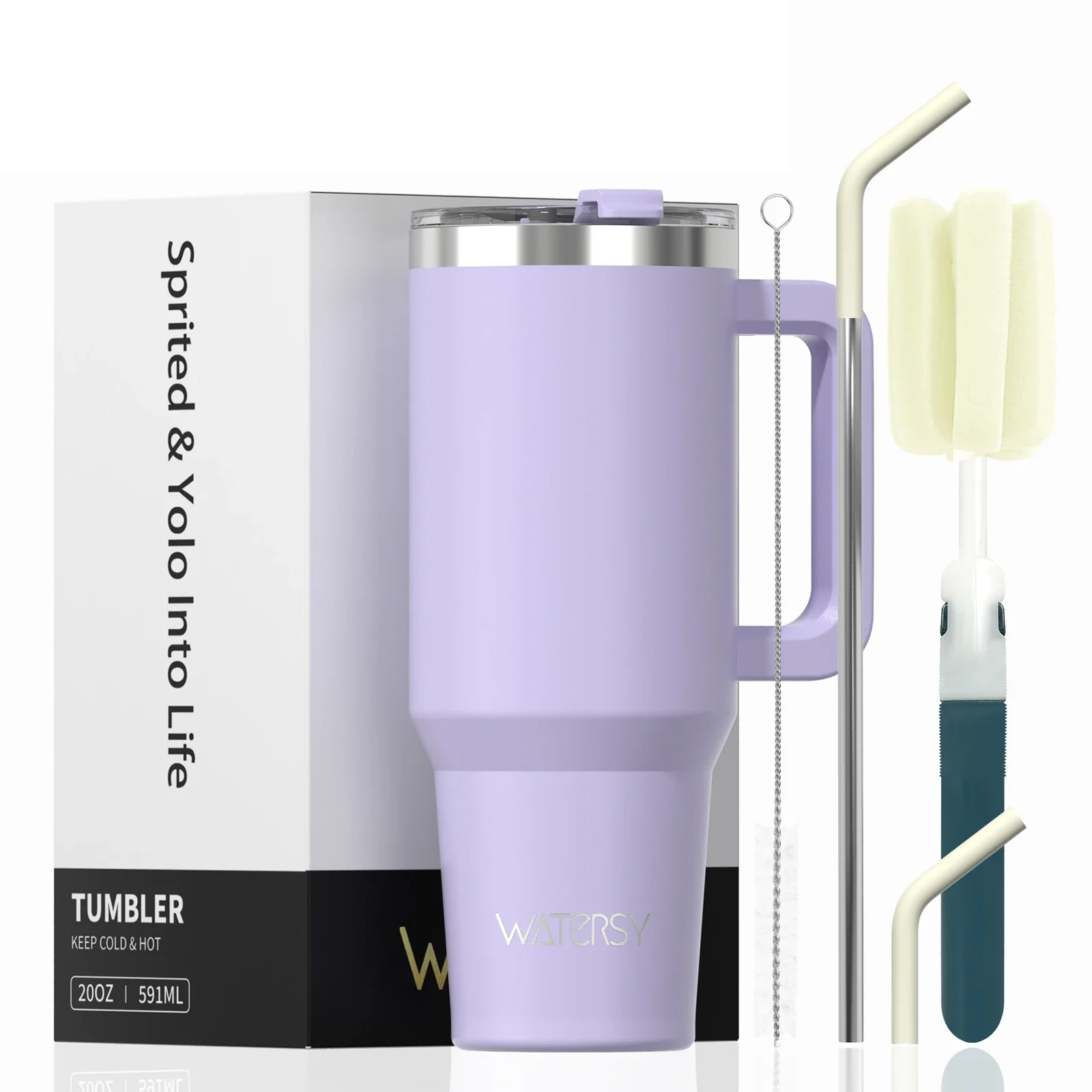 591ml Stainless Steel Insulated Cup 20oz Tumbler with Handle and Straw Keep Cold and Hot Thermal Mug Portable Car Travel Mug - Image 13