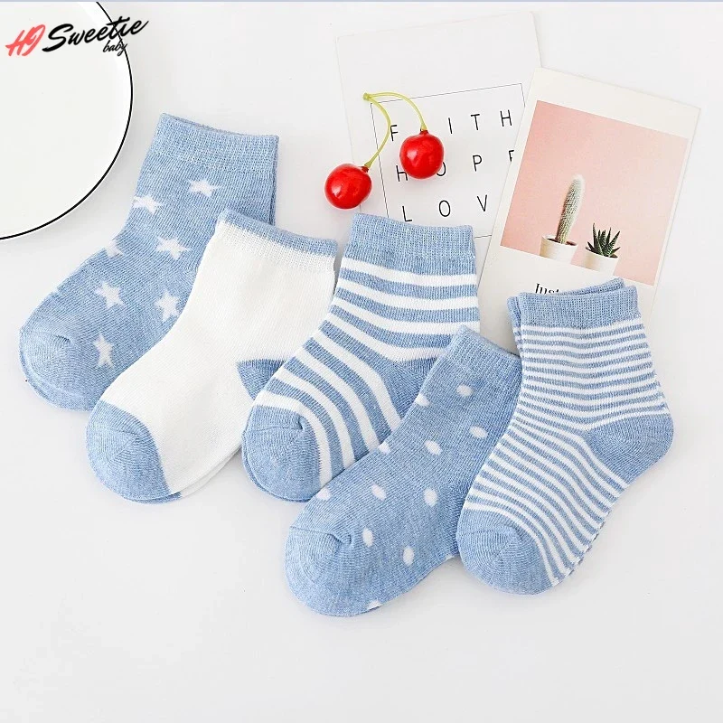 5Pairs Baby Socks Newborn Baby Boy Socks 0-1-3-7Y Kids Pure Cotton Animal Design Fadeless Soft Children's Socks for Girls - Image 21