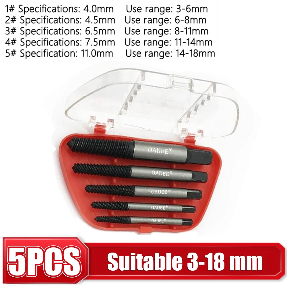 5pcs Hex Screw Extractors Tool Center Drill Bits Guide Set Damaged Bolt Remover Removal Tools Speed Easy Out Set Power Tool - Image 9