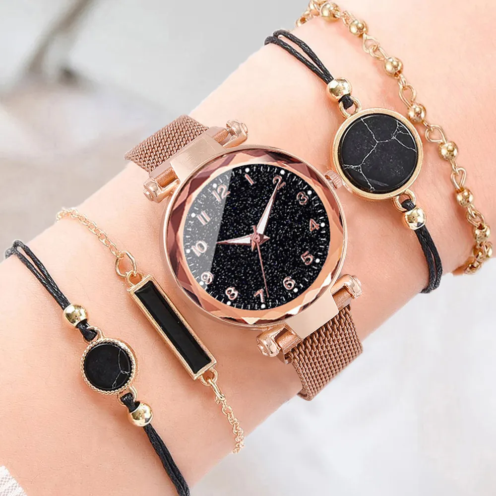 5PCS Watch Set Luxury Magnet Buckle Women Watches Dropshipping Bracelet Ladies Quartz Wrist Watch Female Clock Gift Reloj Mujer - Image 7