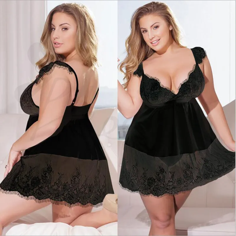 5XL Plus Size Sexy Lingerie Hot Erotic Apparel Babydoll Underwear Women's Nightdress Porno Costumes Sleepwear Dress Costumes - Image 8