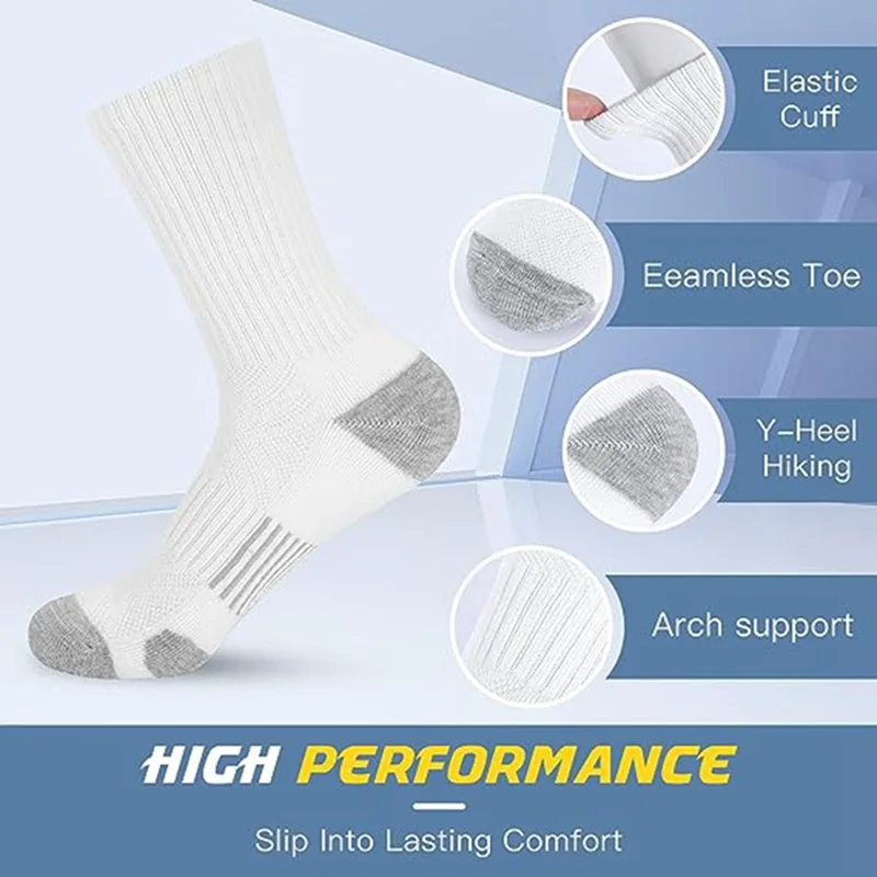 6 Pairs of New Style High-Quality Comfortable Soft Men's Outdoor Gym Socks Large Size Ground-Gripping Football Socks - Image 2