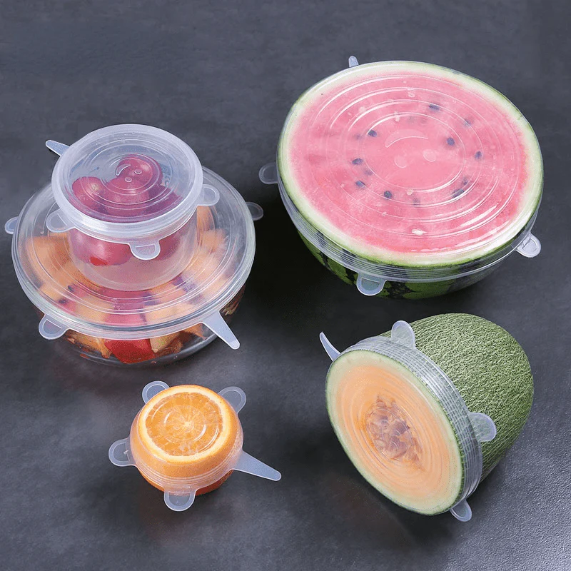 6 Silicone Stretch Lids, Reusable Durable Food Storage Covers for Bowls, Fits Most Containers in 6 Different Sizes, Dishwasher and Refrigerator Safe - Image 2