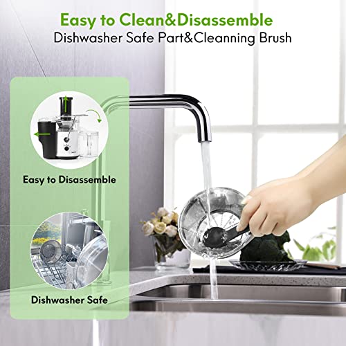 650W 3 Speeds Juicer Machines Vegetable and Fruit, Healnitor Centrifugal Juice Extractor with Wide 3” Feed Chute, Easy to Clean, BPA-Free Compact Centrifugal Juice Maker, White - Image 3