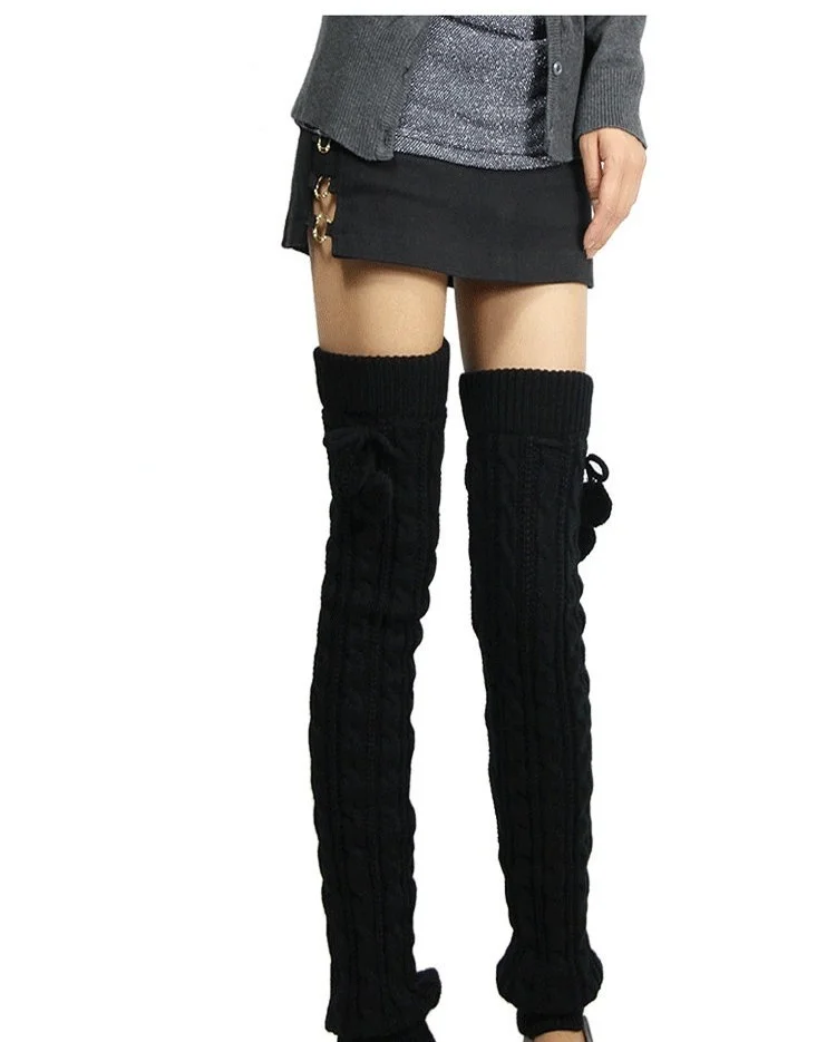 65cm Women's Long Leg Warmers Thickened Over Knee Warm Boot Cover Lolita Knitted Crochet Socks Boot Cuffs Pile Socks Party Dance - Image 12