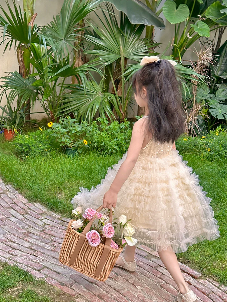 66 Princess Dress Girls' Dress Summer Dress Kids' Skirt 2023 New Western Style Little Girl Dress Gauze Dress Fashionable - Image 3