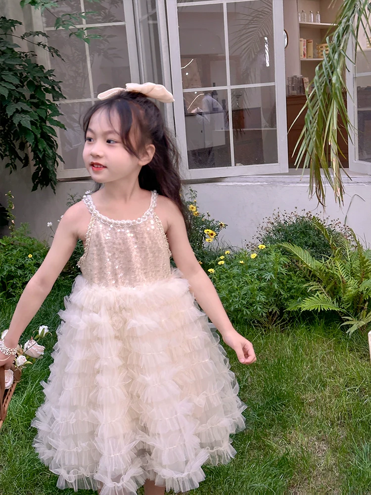 66 Princess Dress Girls' Dress Summer Dress Kids' Skirt 2023 New Western Style Little Girl Dress Gauze Dress Fashionable - Image 4