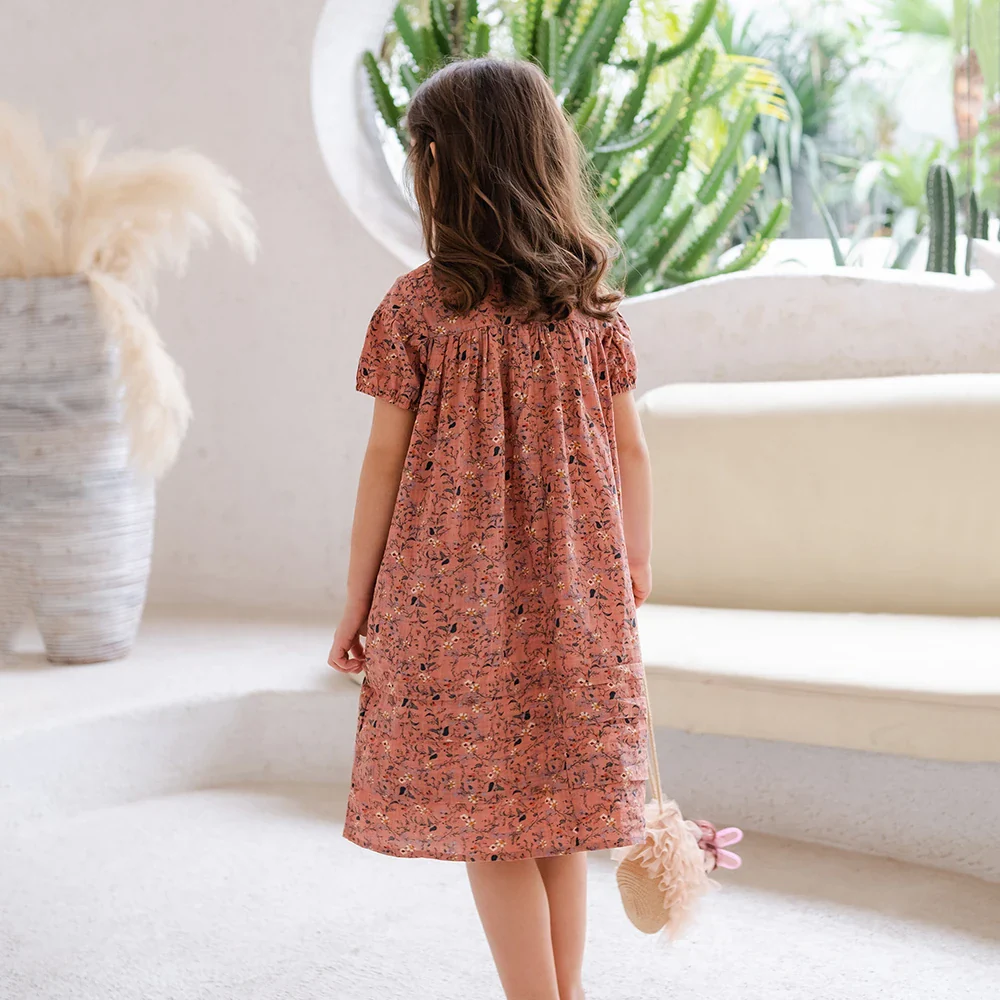 6M To 18Y Kids Baby Girls Teen Summer Dress Women Midi Dress Children Clothing Fashion Sisters Floral Baby Romper, #7001 - Image 3