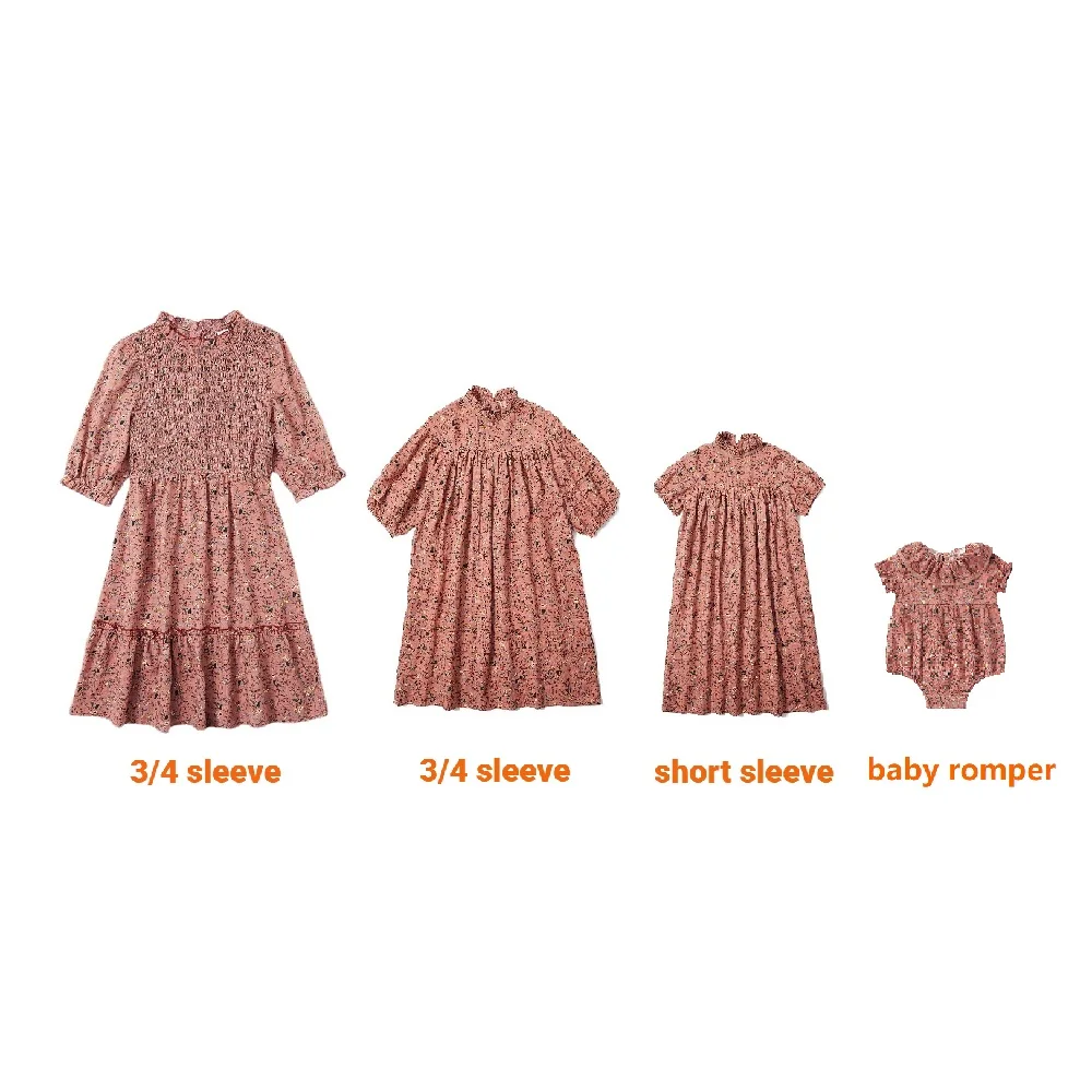 6M To 18Y Kids Baby Girls Teen Summer Dress Women Midi Dress Children Clothing Fashion Sisters Floral Baby Romper, #7001 - Image 5