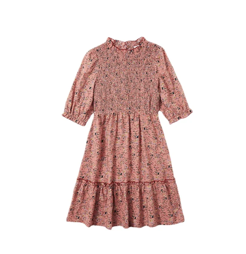 6M To 18Y Kids Baby Girls Teen Summer Dress Women Midi Dress Children Clothing Fashion Sisters Floral Baby Romper, #7001 - Image 8