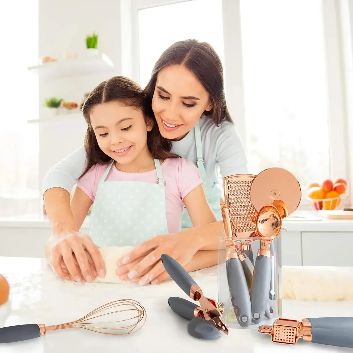 7pcs Kitchen Gadgets Set Garlic Press Pizza Cutter Can Opener Potato Cooking High-End Kitchenware Kitchen Accessories - Image 3