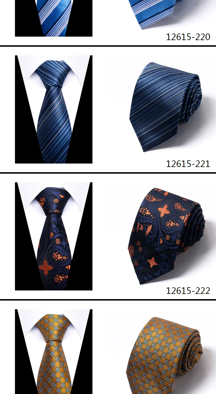 8 cm Tie Men Gravatas Classic Many Color Newest design Silk Necktie Shirt Accessories Striped Sky Blue Man's Office - Image 20