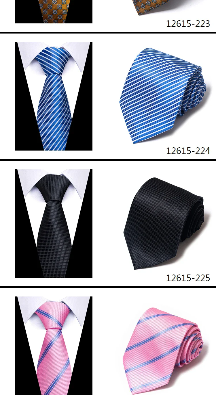 8 cm Tie Men Gravatas Classic Many Color Newest design Silk Necktie Shirt Accessories Striped Sky Blue Man's Office - Image 21