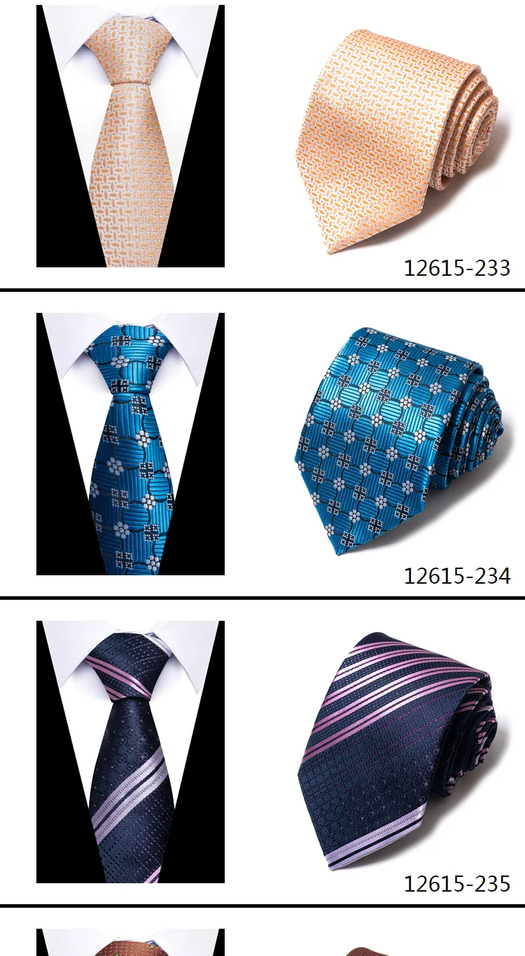 8 cm Tie Men Gravatas Classic Many Color Newest design Silk Necktie Shirt Accessories Striped Sky Blue Man's Office - Image 24
