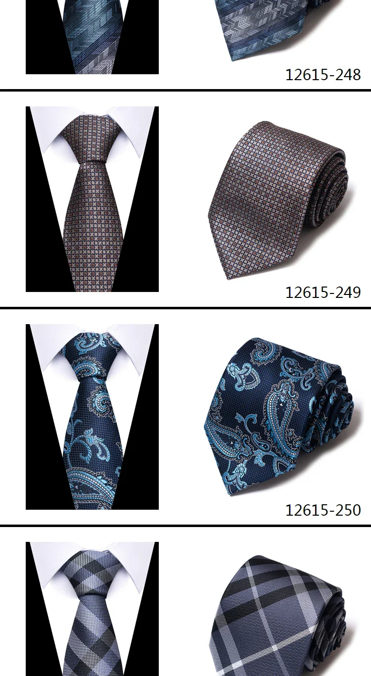 8 cm Tie Men Gravatas Classic Many Color Newest design Silk Necktie Shirt Accessories Striped Sky Blue Man's Office - Image 29