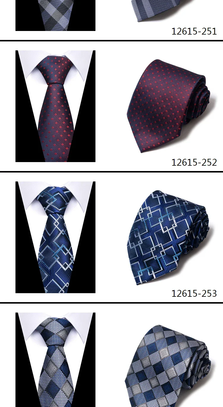 8 cm Tie Men Gravatas Classic Many Color Newest design Silk Necktie Shirt Accessories Striped Sky Blue Man's Office - Image 30