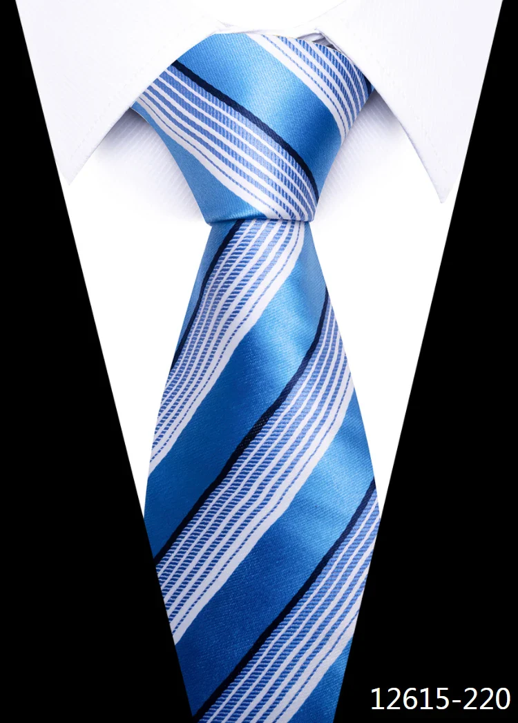 8 cm Tie Men Gravatas Classic Many Color Newest design Silk Necktie Shirt Accessories Striped Sky Blue Man's Office - Image 87