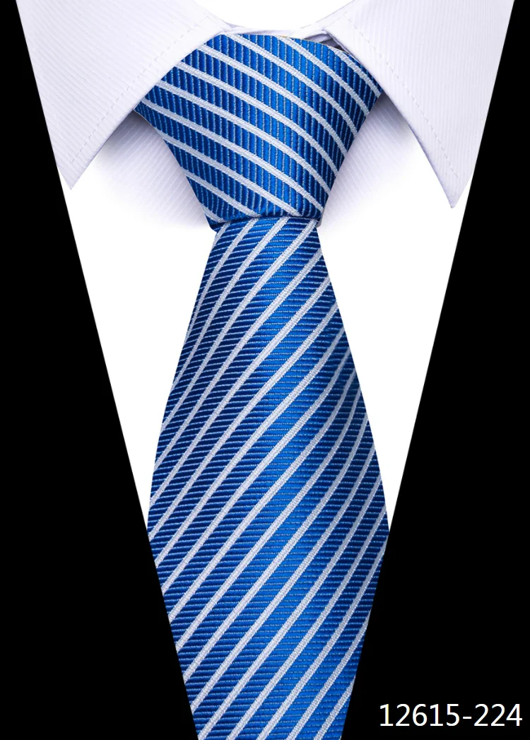 8 cm Tie Men Gravatas Classic Many Color Newest design Silk Necktie Shirt Accessories Striped Sky Blue Man's Office - Image 93