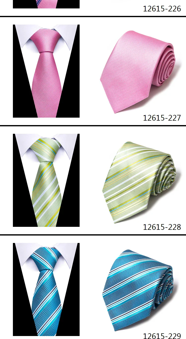 8 cm Tie Men Gravatas Classic Many Color Newest design Silk Necktie Shirt Accessories Striped Sky Blue Man's Office - Image 22