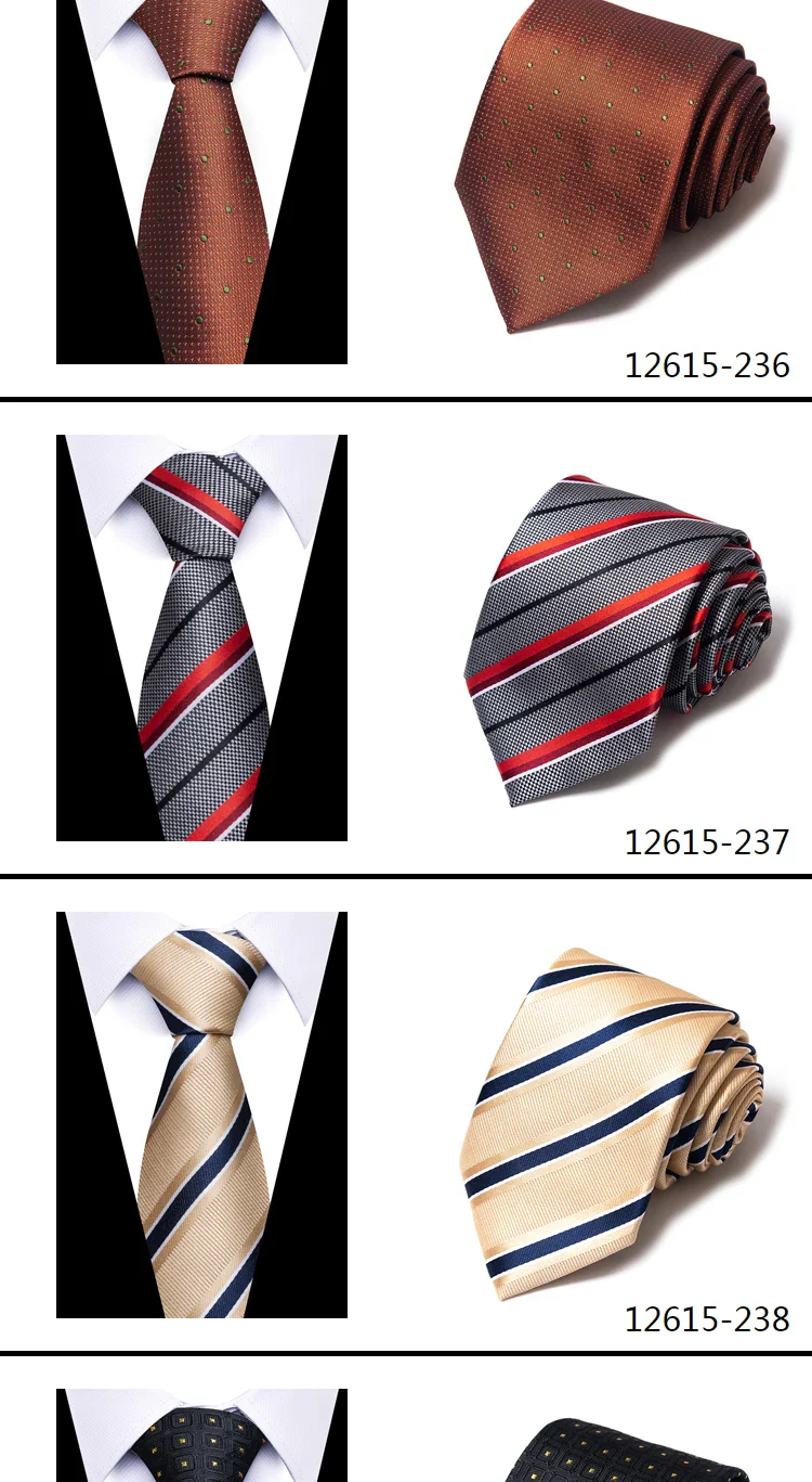 8 cm Tie Men Gravatas Classic Many Color Newest design Silk Necktie Shirt Accessories Striped Sky Blue Man's Office - Image 25
